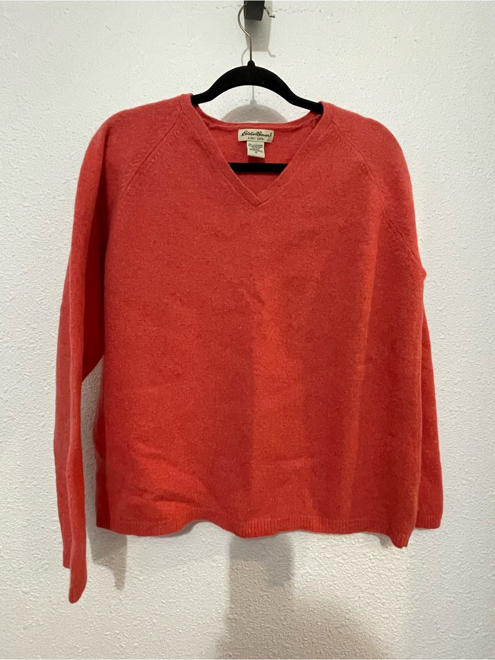Eddie Bauer Lambswool Angora Rabbit Silk Pullover Cardigan Sweater Womens V Neck